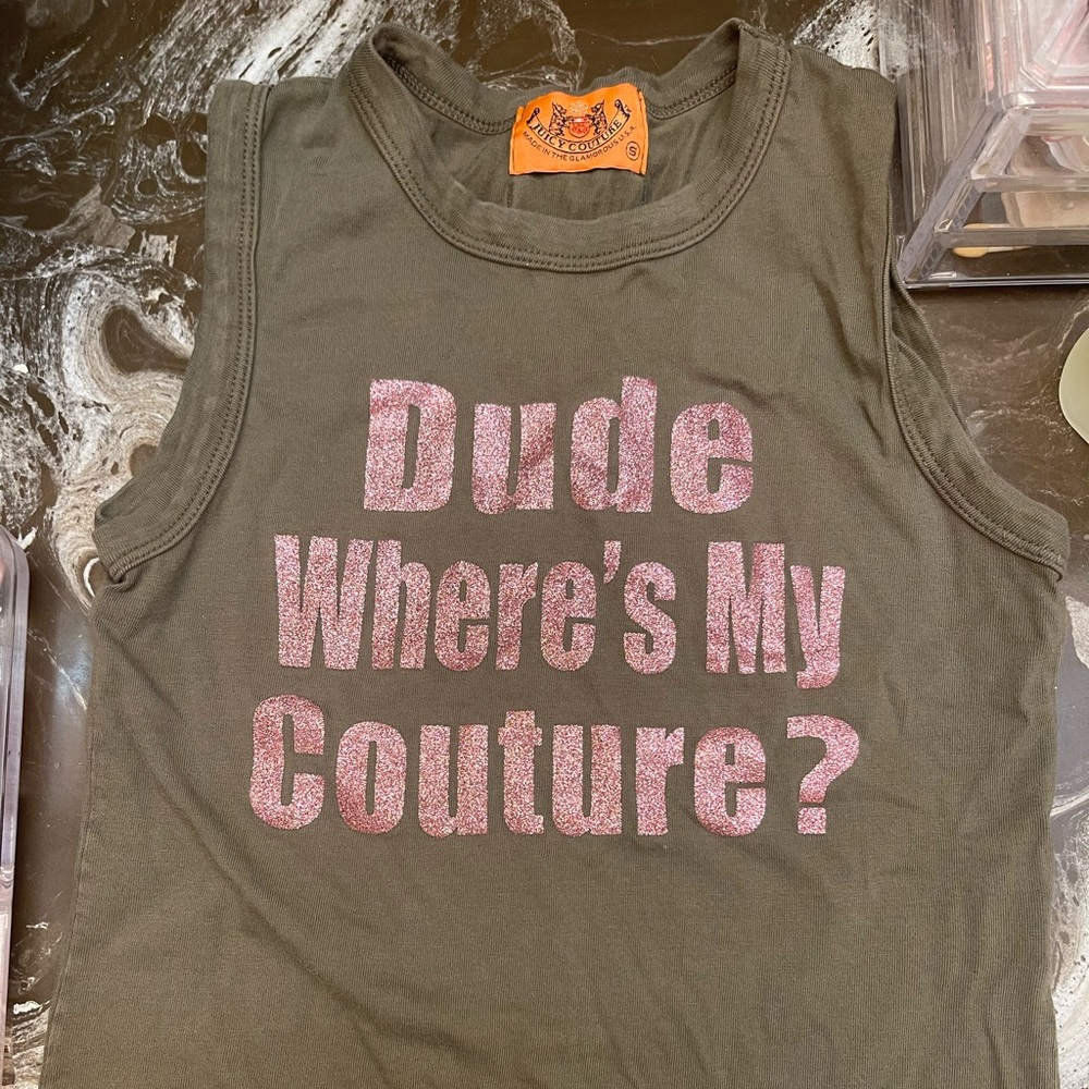 Vintage Juicy Couture RARE tank top size small Dude Where’s My Couture